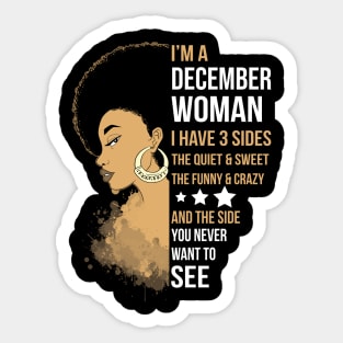 I'm A Strong Melanin December Woman Sticker